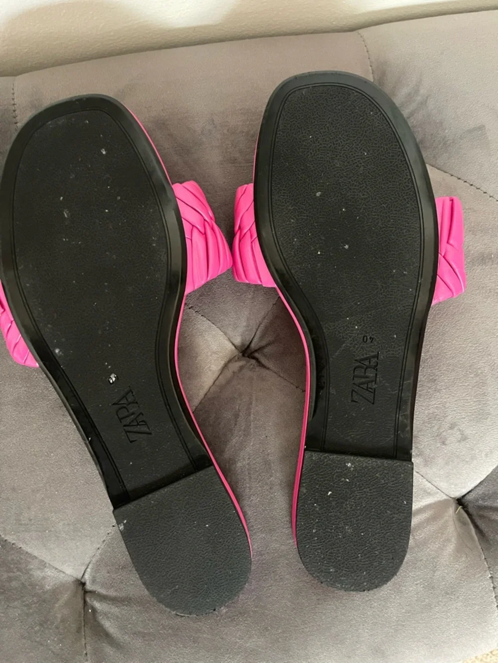 Zara Hot Pink Braided Slide Sandals - Women - Picture 3 of 3